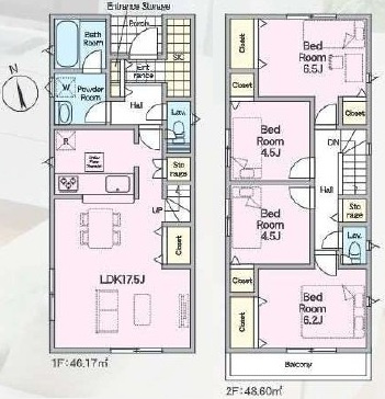 我孫子市湖北台　第25　新築戸建て　１号棟の間取り|間取り図です♪
実際の空間の広さや陽当たり、風通しなどは現地でご確認できます♪