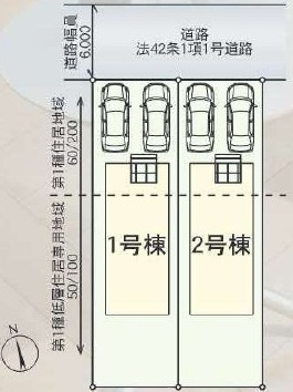 我孫子市湖北台　第25　新築戸建て　2号棟の区画図|区画図です♪