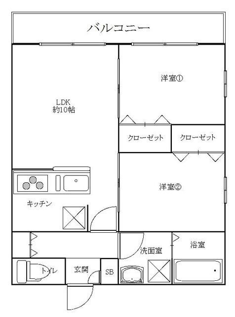 センチュリーオークＢ棟の間取り|間取りです。