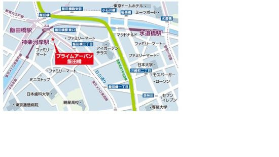プライムアーバン飯田橋の地図