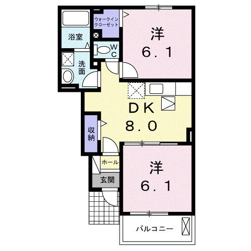 フィオーレ　ドムスＡの間取り