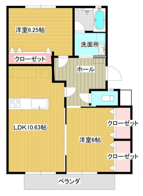 ベルメナージュAKBⅡの間取り