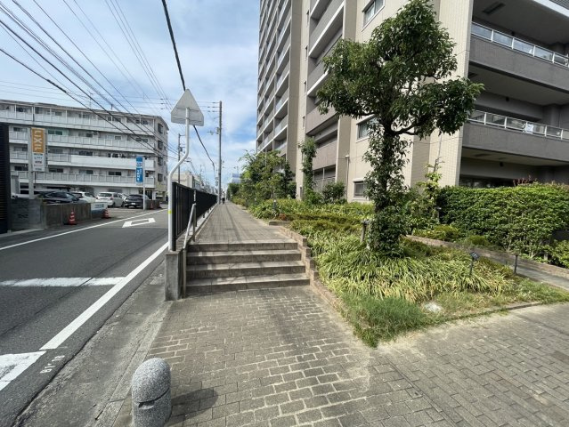 ポレスター松山フォレストシティの周辺|西側道路には整備された歩道があり、お子様との外出や毎日のウォーキングも安全に楽しめます