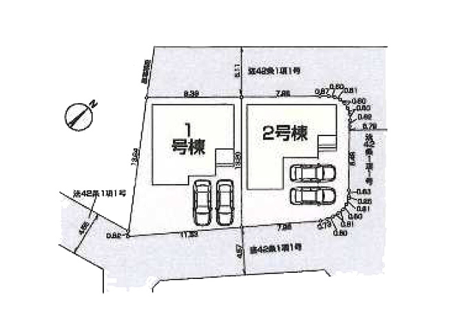 【区画図】 | ふじみ野市元福岡1丁目　新築一戸建住宅　全2棟　（ふじみ野店） | カースペース2台可能（車種による）！
「上福岡」駅利用、東京メトロ直通で都心アクセスも快適。