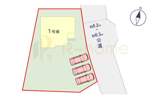 つくば市前野4期　新築戸建て　1号棟の区画図|大きなお買い物だからこそ、メリット・デメリットを伝えさせて頂きます。
R-homeにお任せください♪