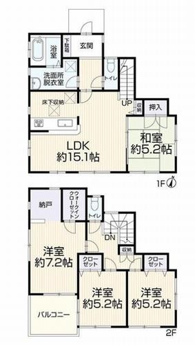【間取り】 | 藤沢市鵠沼藤が谷4丁目　中古一戸建て | 藤沢市鵠沼藤が谷4丁目　中古一戸建て