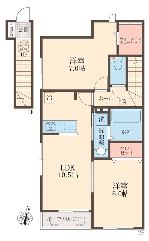 稲城市大丸のアパートの間取り