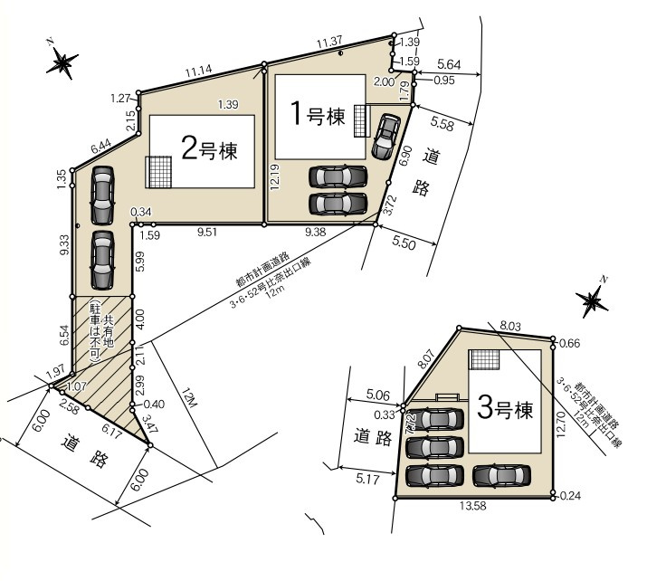 新築戸建　富士市今泉第30　全3棟　1号棟の区画図|1号棟