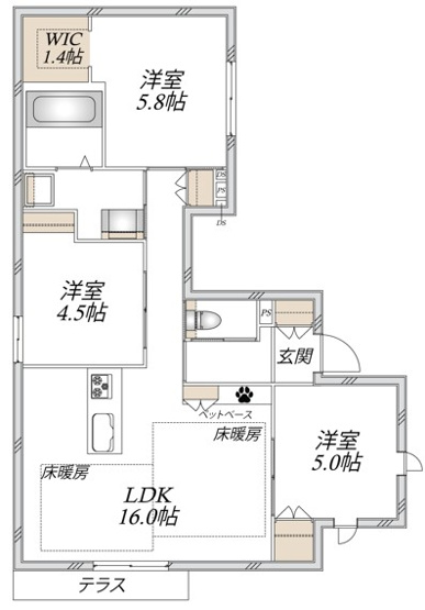 【間取り】 | 仮）砧1丁目メゾン　南棟