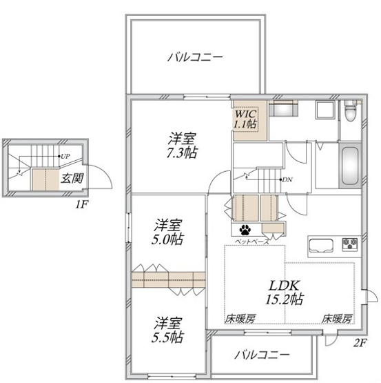 【間取り】 | 仮）砧1丁目メゾン　南棟