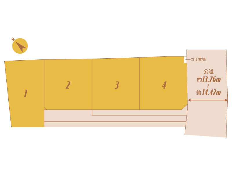 久喜市鷲宮（全4区画）全体配置図