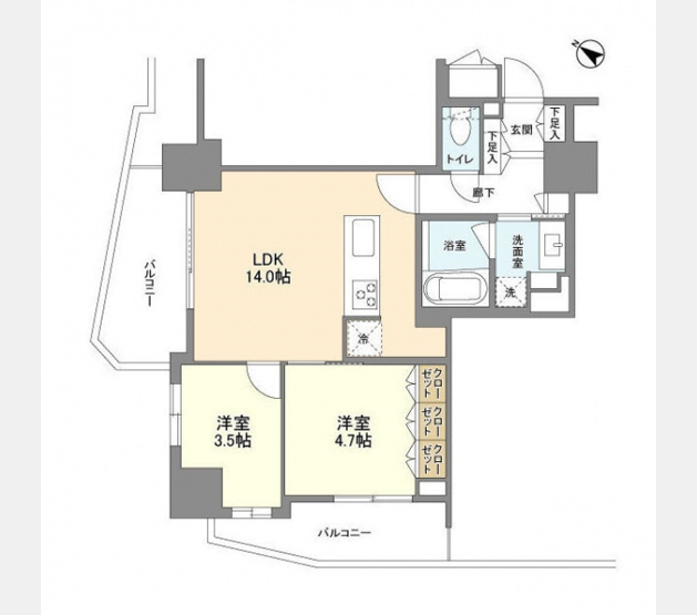 【間取り】 | ＬａＳａｎｔｅ五反田 | 間取