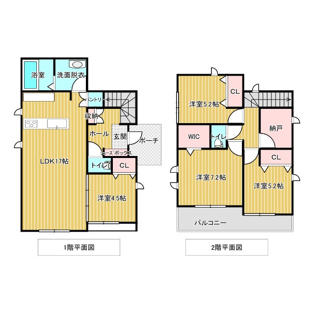 狭山市柏原 中古戸建｜駐車3台可・対面式キッチン、白を基調とした美しい室内、開放感あるLDKの邸宅の間取り