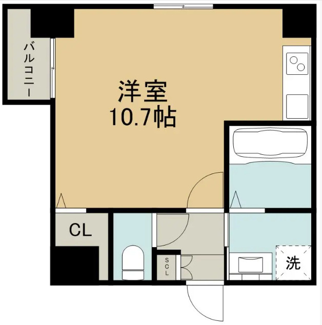 熊本市中央区渡鹿３丁目の賃貸マンションの間取り