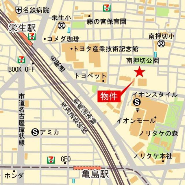 ベルヴュコート名古屋則武の地図
