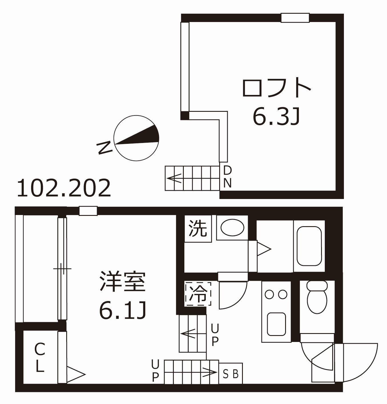 ハーモニーテラス生駒町Ⅱの間取り