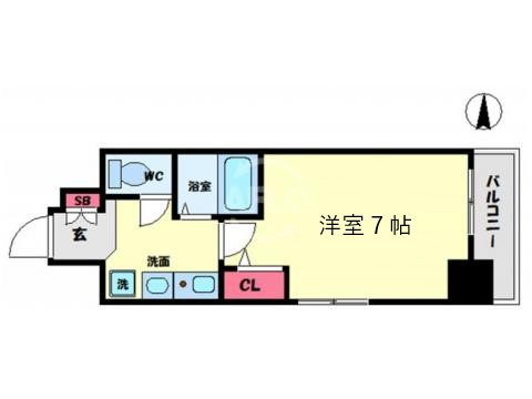 エスリード南森町駅前の間取り|エスリード南森町駅前　開放感ある間取り