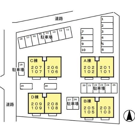 たんぽぽハウス　C棟の区画図