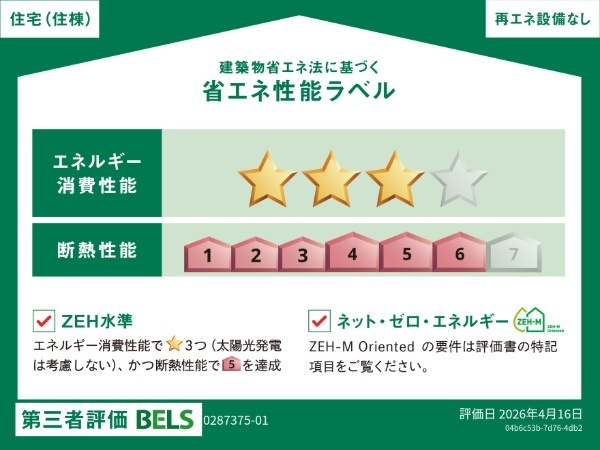 ブルー　シー　八王寺の省エネ性能ラベル