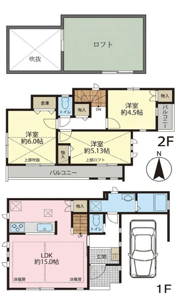 新宿区中井　築浅中古戸建の間取り