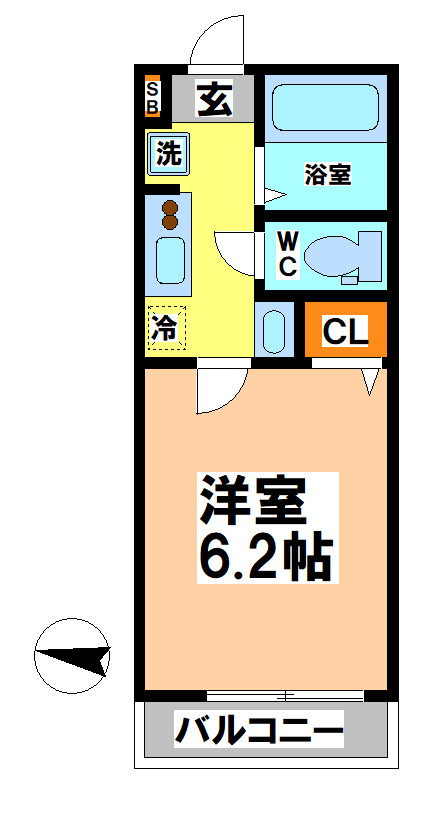 小金井市東町４丁目のアパートの間取り