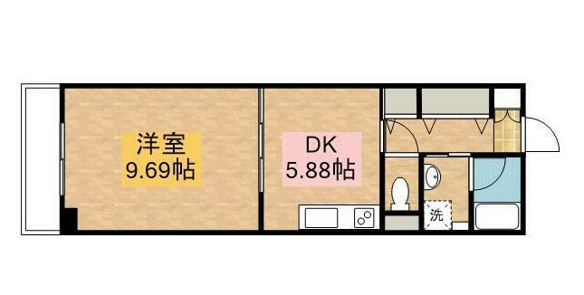 川崎市多摩区中野島５丁目の賃貸マンションの間取り