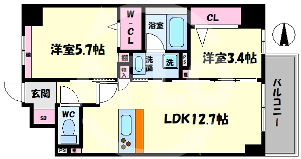 リアンカーサ長柄　豊仁小学校区の間取り|リアンカーサ長柄　間取り