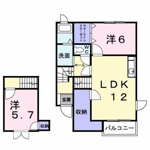 【間取り】 | エスポワール高野　Ａ | ◆初期費用最安値コミット！「もっとお得に賃貸」を叶えます♪
◆見積もりのセカンドオピニオンも開催中♪検討中の物件もお気軽に相談下さい。
※既にお申込み済みの場合はご遠慮下さい。
