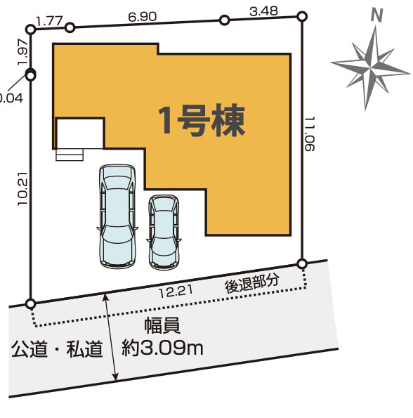 【仲介手数料無料】東村山市秋津町２１期全１棟　東村山の不動産なら西武ハウジングの区画図