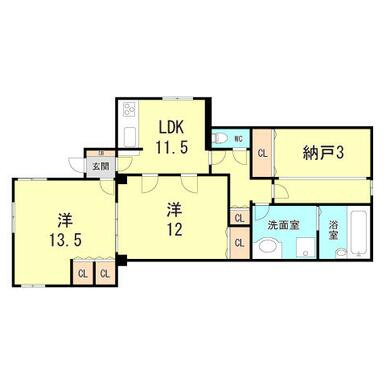 西宮市相生町の賃貸マンションの間取り