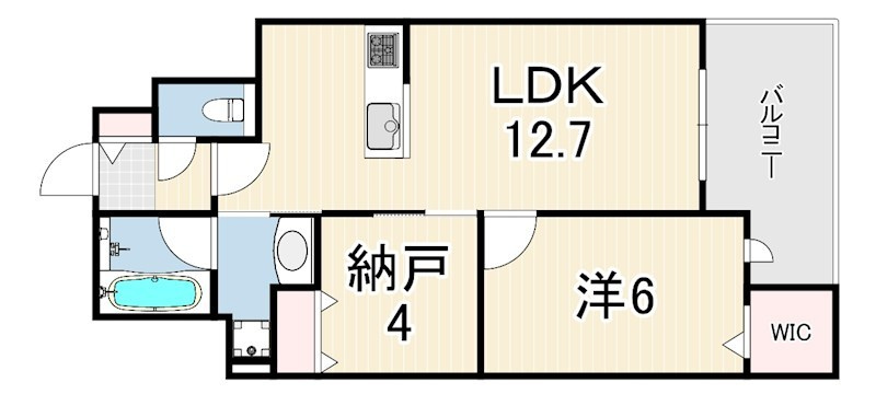 西宮市高木東町の賃貸マンションの間取り