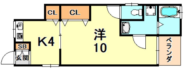 神戸市灘区上野通２丁目のアパートの間取り