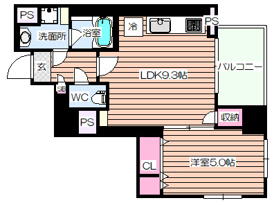 【間取り】 | クルーヴェルチュ扇町公園