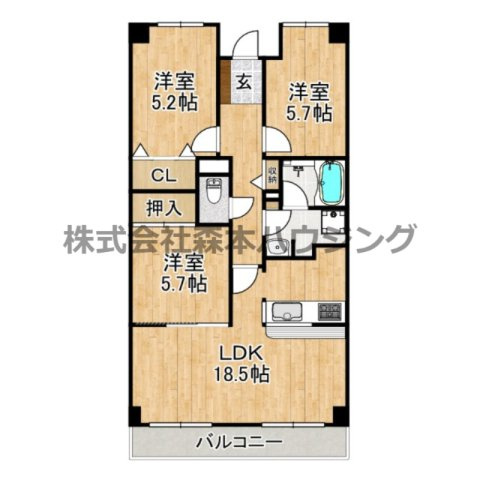 【間取り】 | 　PHOENIX COURT 交野Ⅰ