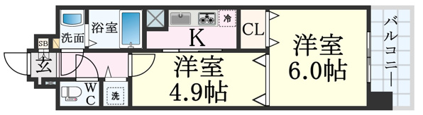 ☆３点セパレートタイプの間取り