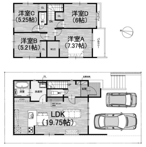 【間取り】 | 大原野西境谷町三丁目 新築戸建