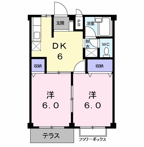 レジデンスタナカＢの間取り