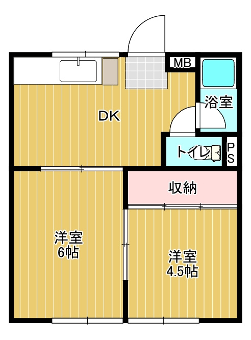 六花ハイツの間取り