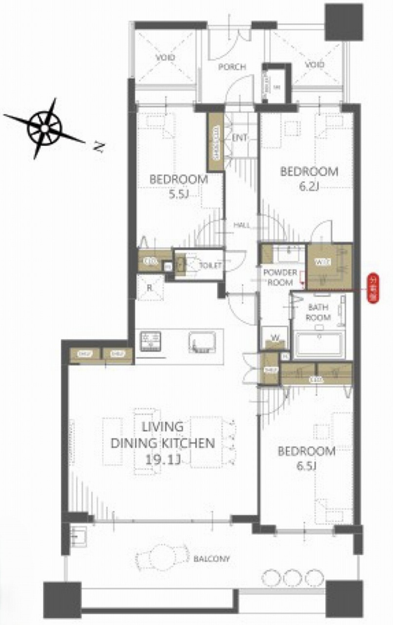 レクセルマンション習志野の間取り|3LDK 専有面積78.83m2 バルコニー面積15.16m2
令和8年4月に新規リノベーションが完了しており、キレイで快適な住環境が整っています。