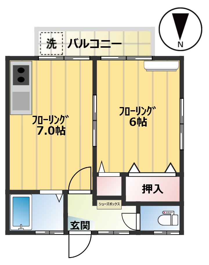 コーポ大井の間取り