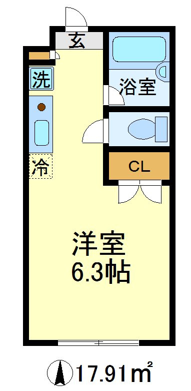 世田谷区経堂２丁目のアパートの間取り