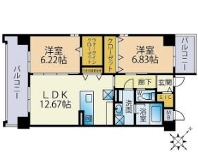 ベルポスト博多の間取り|使いやすい間取りです。