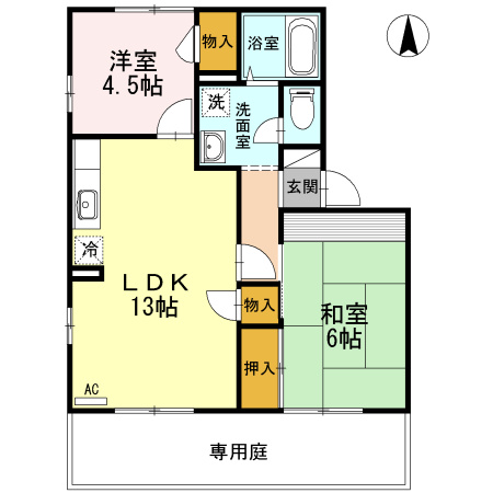 フジパレス高知 H棟の間取り