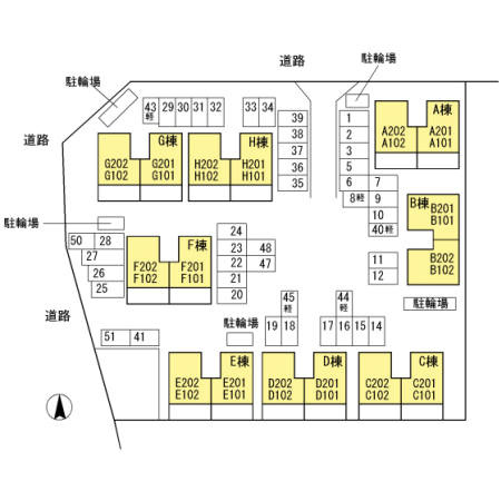 フジパレス高知 H棟の区画図