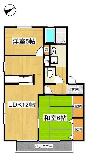 【間取り】 | 翠ハイツC棟