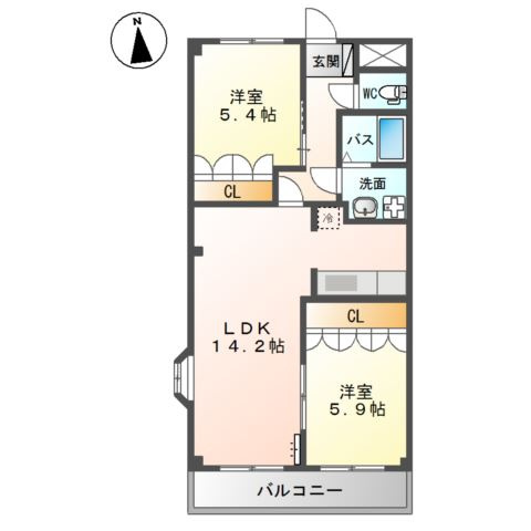 フルールの間取り