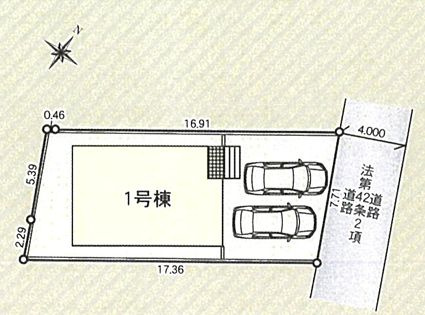 秦野市菩提新築戸建て　第4-1号棟の区画図|区画図「秦野市菩提新築戸建て　1号棟」