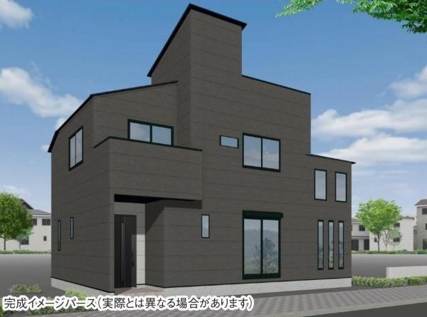 横浜市戸塚区鳥が丘の新築一戸建の完成予想図|外観のイメージパースです。
お洒落な外観で完成が楽しみです。