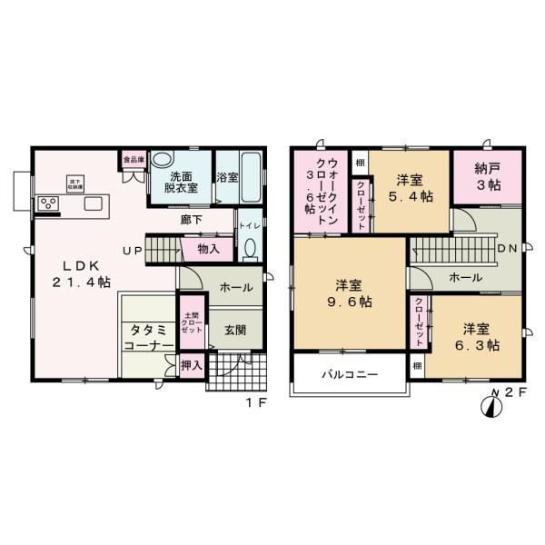 紀の川市畑野上　中古戸建の間取り