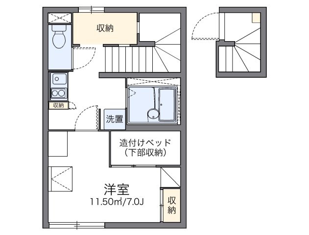 レオパレス八ヶ崎の間取り|代表的な間取のため実際の間取とは異なる場合があります